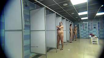 Chubby Milf In Public Shower Room