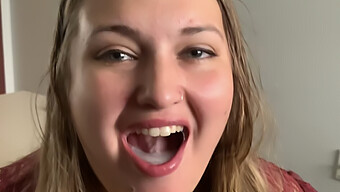 Wife Swallows Cum With A Smile: Deepthroat Blowjob And Swallow With A Smirk