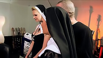 Seduced Nuns In Stockings Engage In Hardcore Sex