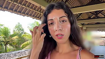 Public Kink Eating: Cum Covered Skinny Brunette'S Outdoor Adventure