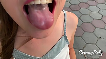 Big Cock Handjob And Pov Blowjob In The Open Air