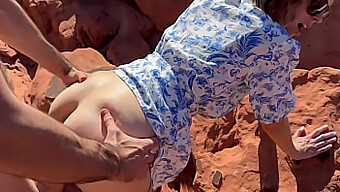 A Wife Engages In Sexual Activity With Her Friend While Her Husband Is Present, All Happening During A Public Hike In The Desert. The Video Also Features A Creampie Scenario Known As 