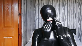 Gas Mask Gag And Blindfolded Latex Play