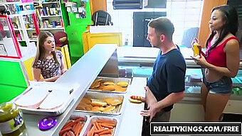 Blond Teen Gets A Hard Cock In This Hot Dog Stand