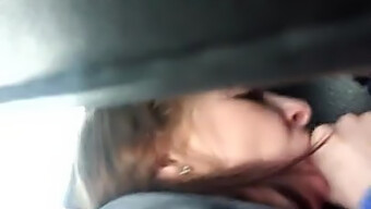 Sloppy Girlfriend Sucks In Car During Mobile Sex Session