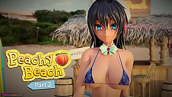 Peachy Beach Pt 2: Maid Hibiki Receives Oral Treatment Between Her Big Natural Tits