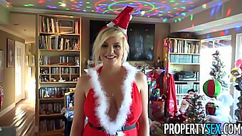 Pov Video Of An Escort Joining A Home Buyer For A Christmas Surprise