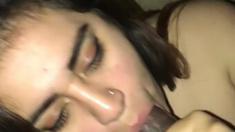 A Latina Girl Gives A Blowjob And Receives A Facial Cumshot