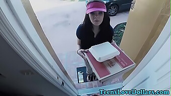 Teen Receives A Facial From A Food Delivery Guy